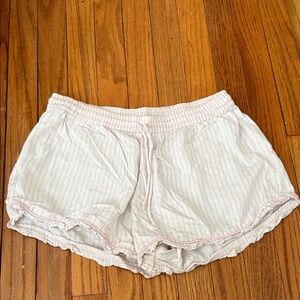 Abella White and Pink Striped Sleep Shorts